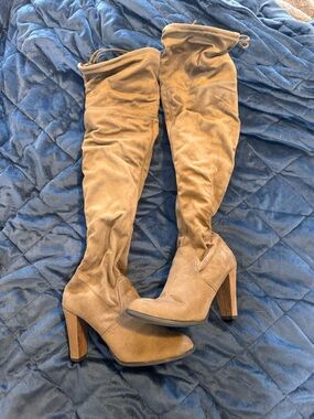 Target Women's Camel Over-the-Knee Suede Block Heel Boots
